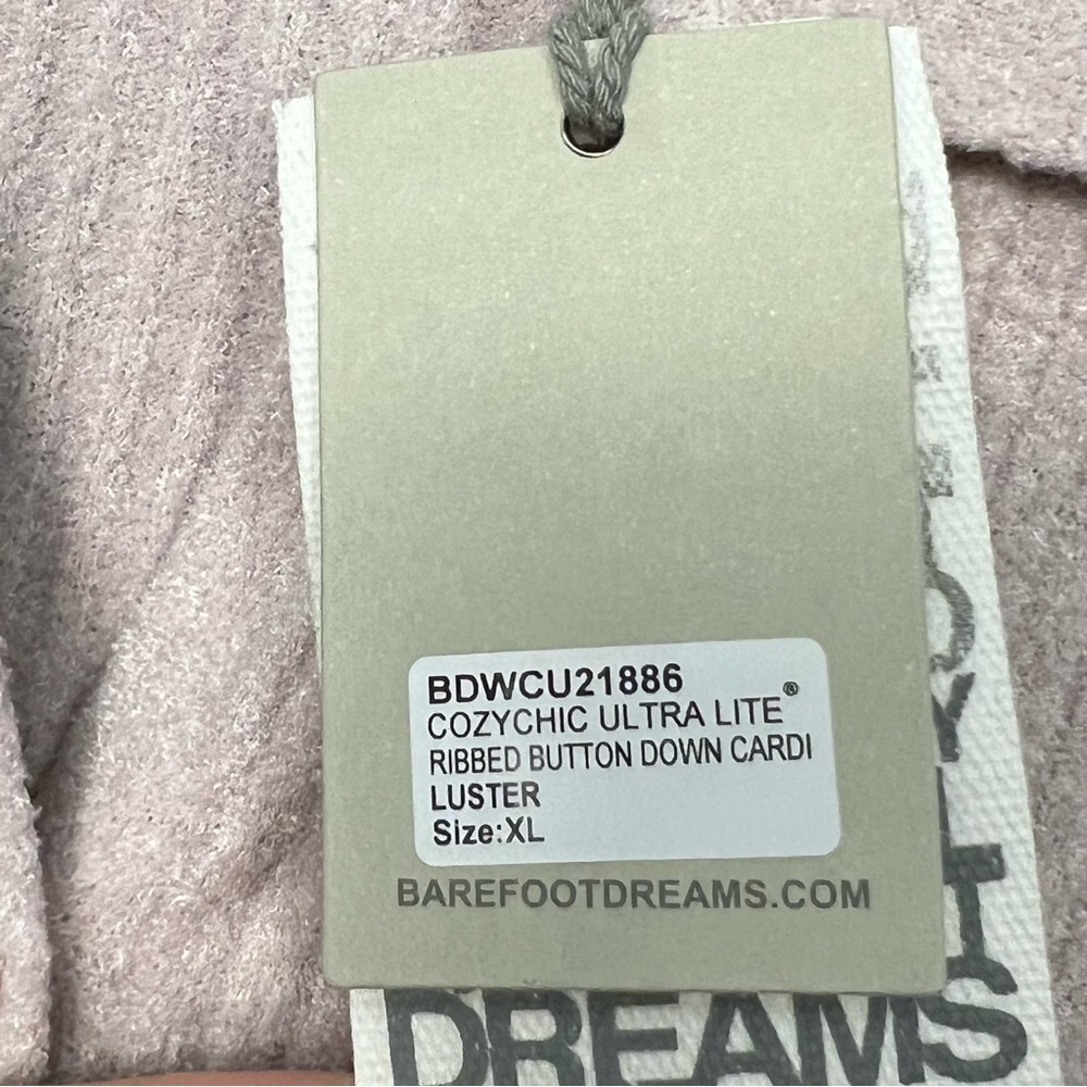 Barefoot Dreams Cozy Chic Ultra Lite Ribbed Button Down Cardigan Luster Size XL - Picture 4 of 9